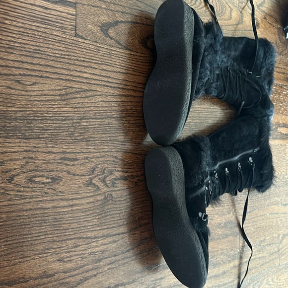 Coveted vintage coach knee highs flat boots suede with fur SATC - Picture 2 of 2